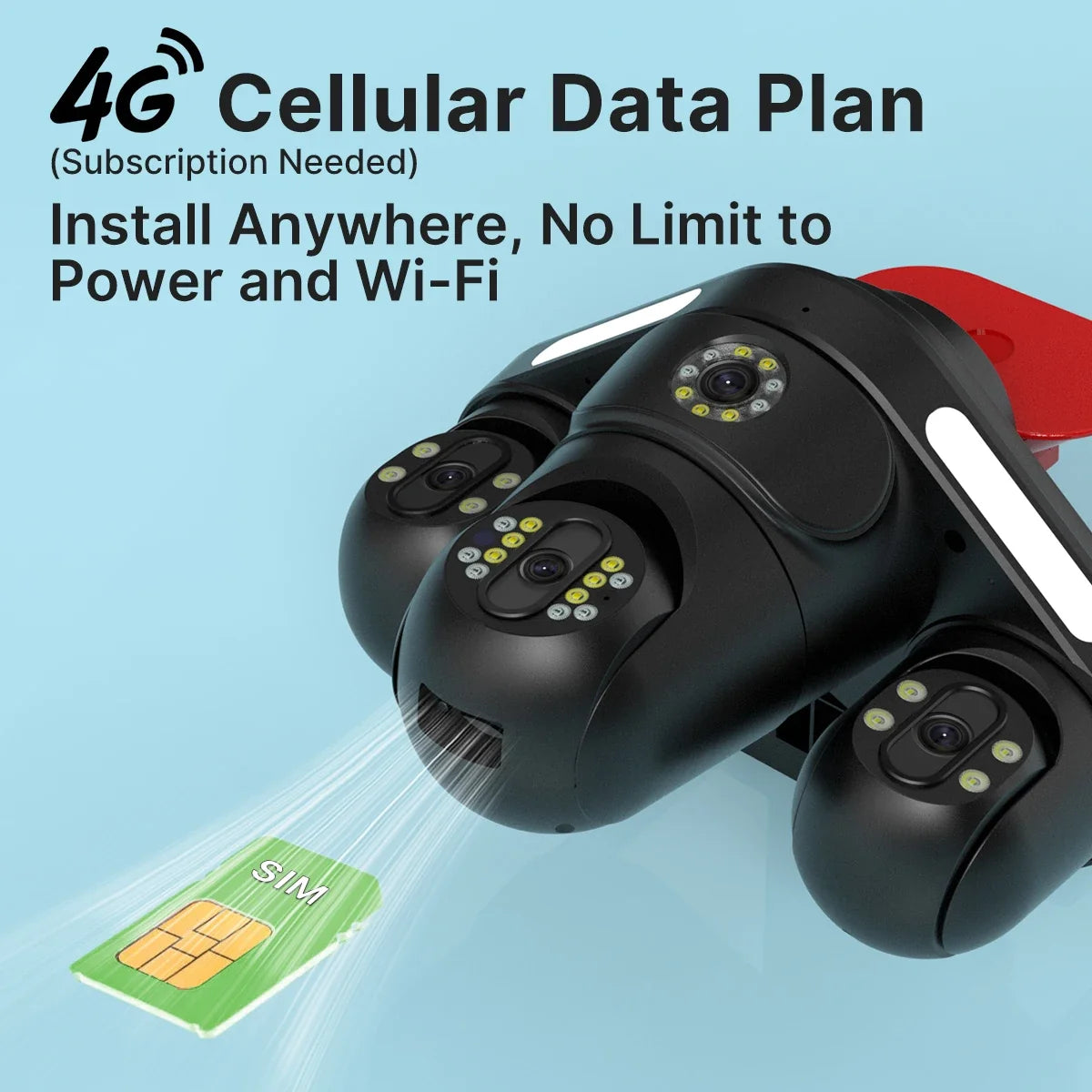 Caméra De Surveillance Solaire 4G Avec Suivi Humain IA