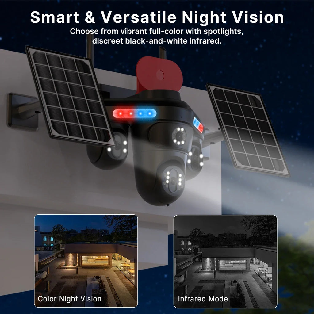 Caméra De Surveillance Solaire 4G Avec Suivi Humain IA