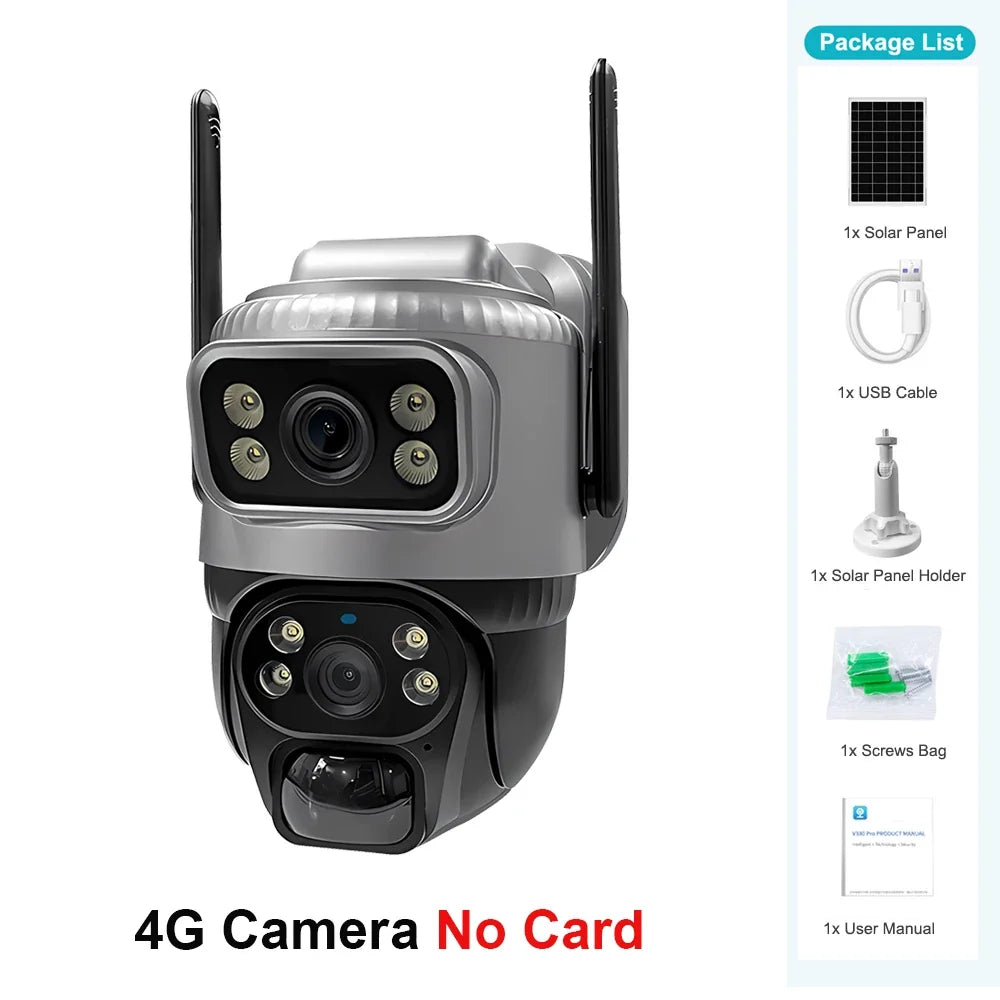 Caméra De Surveillance Solaire 4G Double Objectif 8MP Image