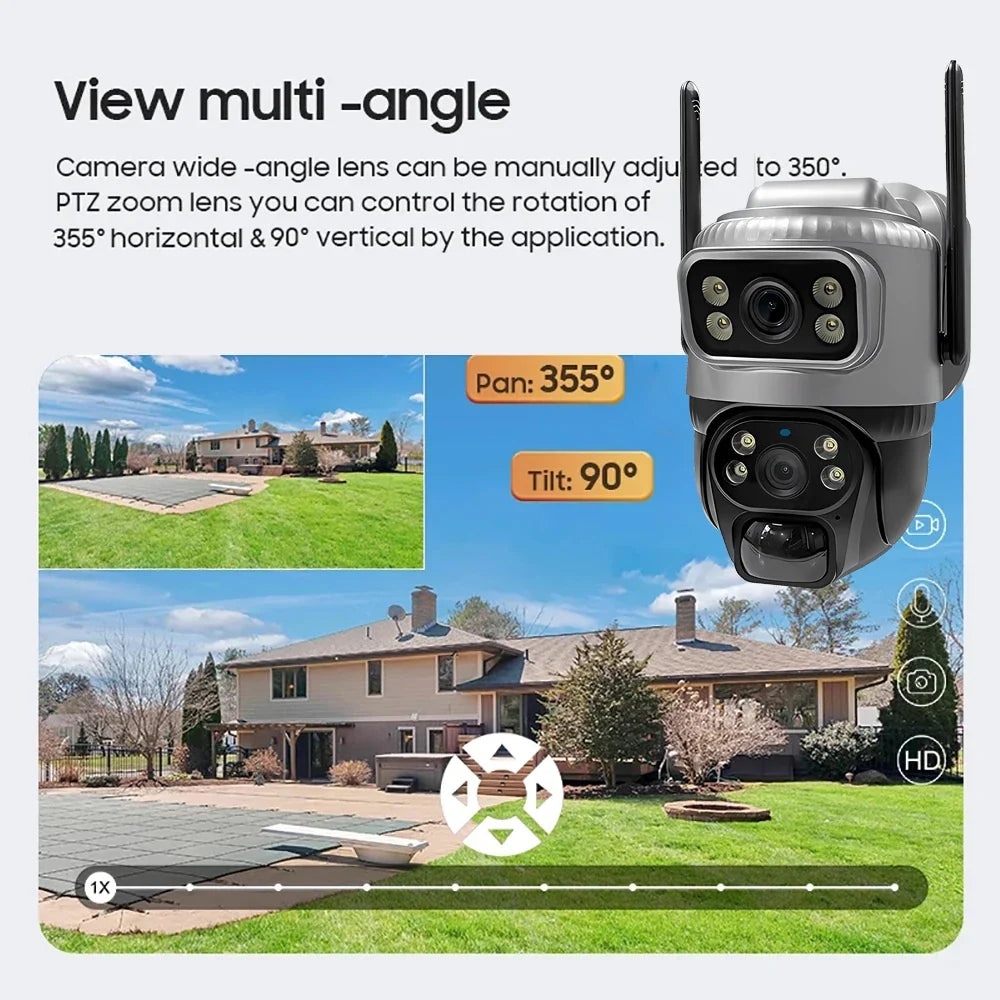Caméra De Surveillance Solaire 4G Double Objectif 8MP