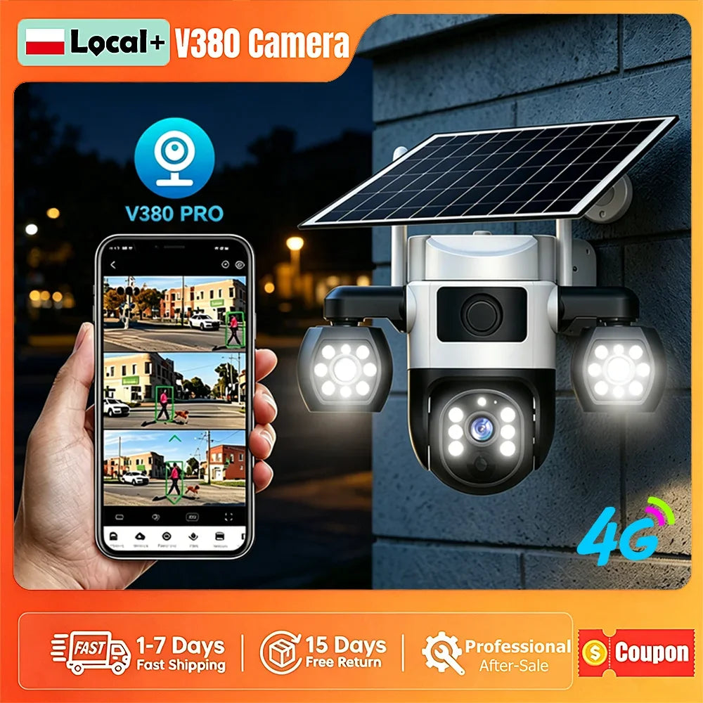 Caméra De Surveillance Solaire 4G Triple Objectif