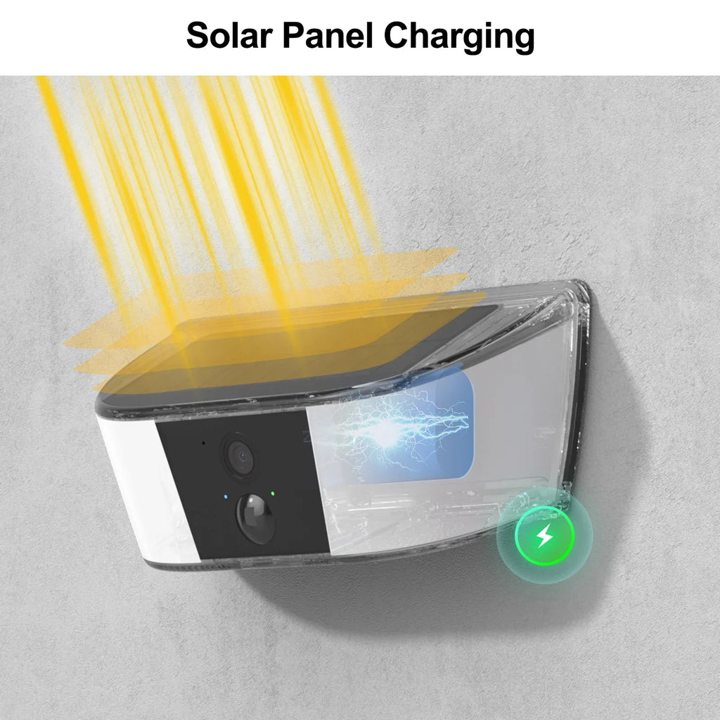 Caméra de Surveillance Solaire Extérieure 2K avec Batterie
