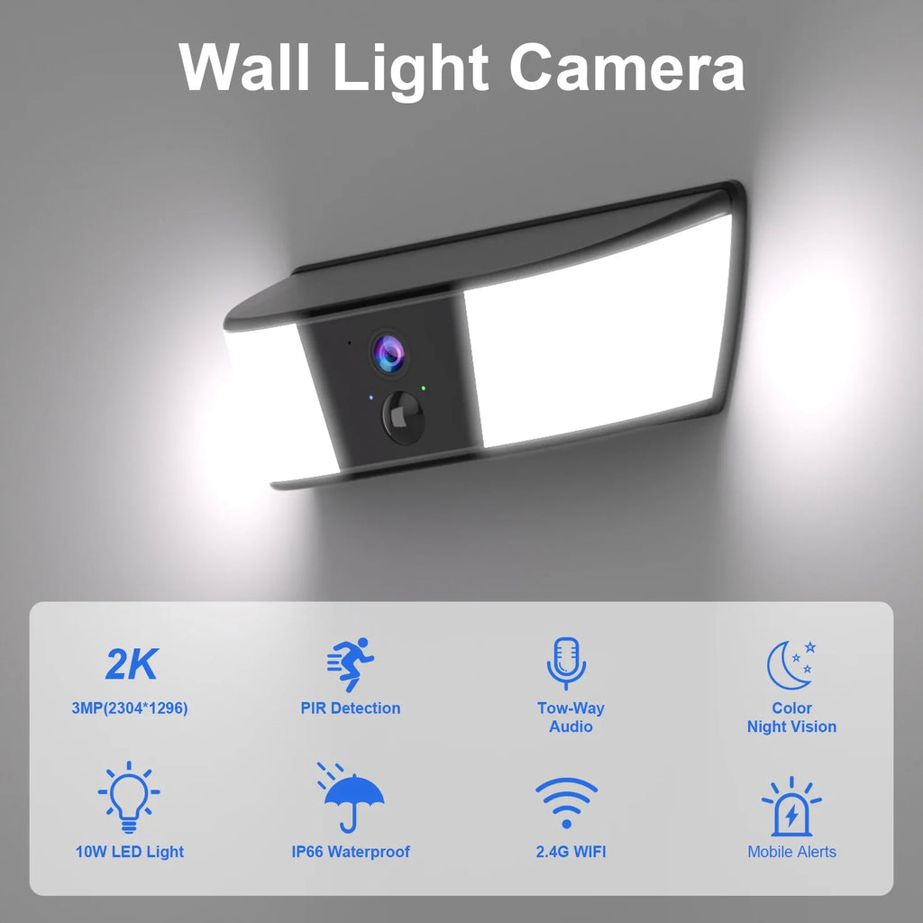 Caméra de Surveillance Solaire Extérieure 2K avec Batterie