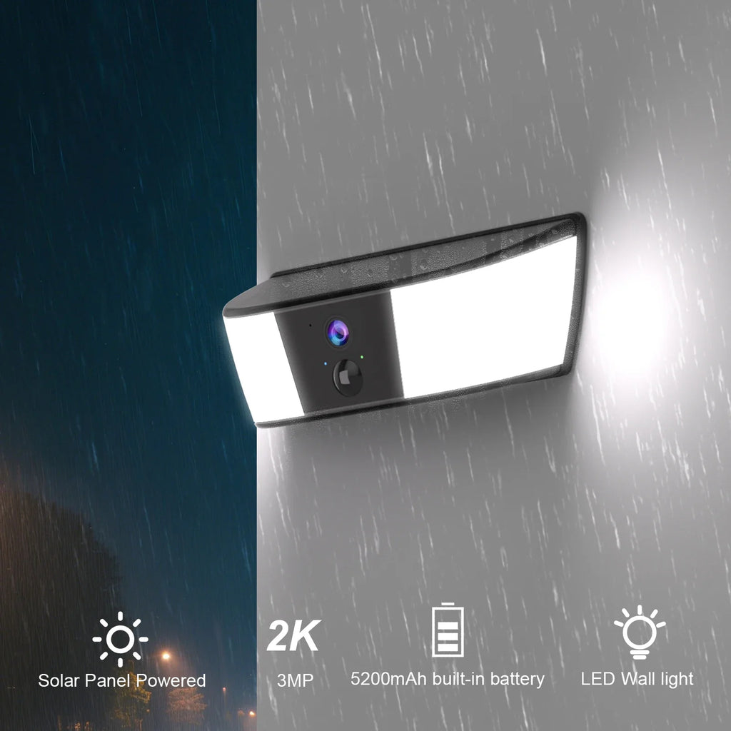 Caméra de Surveillance Solaire Extérieure 2K avec Batterie