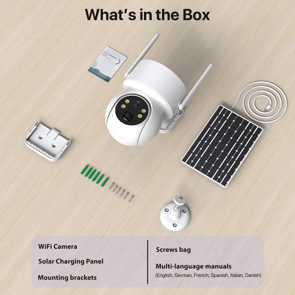 Caméra De Surveillance Solaire WiFi PTZ Avec Batterie Intégrée