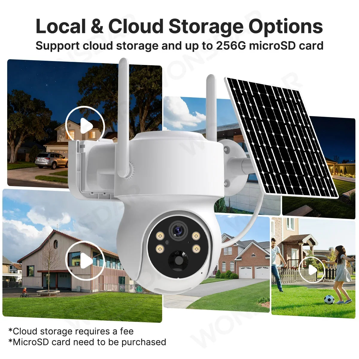 Caméra De Surveillance Solaire WiFi PTZ Avec Batterie Intégrée