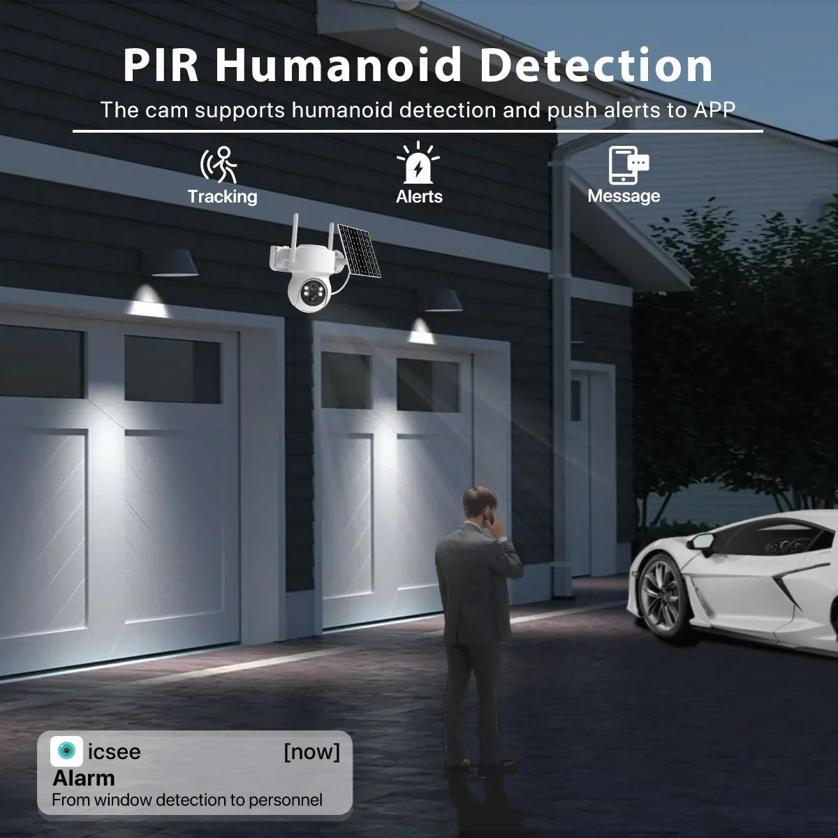 Caméra De Surveillance Solaire WiFi PTZ Avec Batterie Intégrée Image
