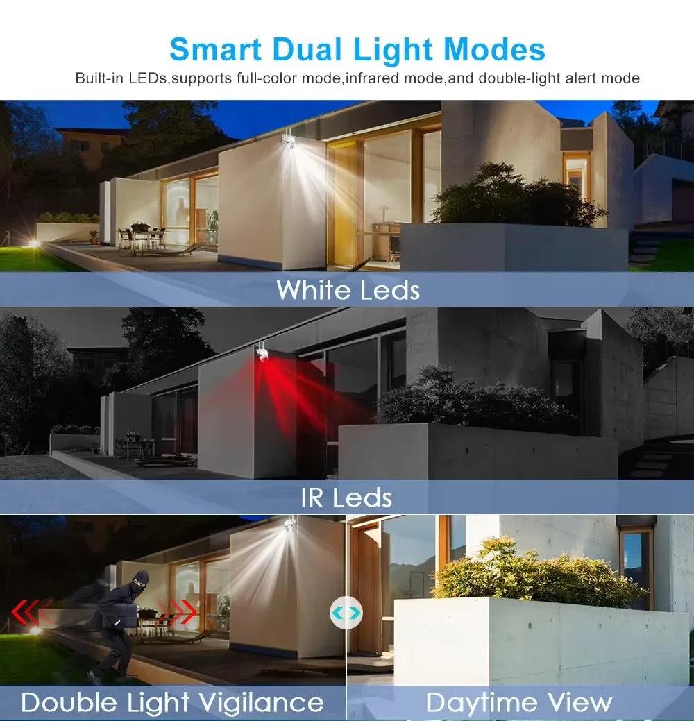 Caméra De Surveillance Wi-Fi PTZ 8MP Avec Zoom 4X