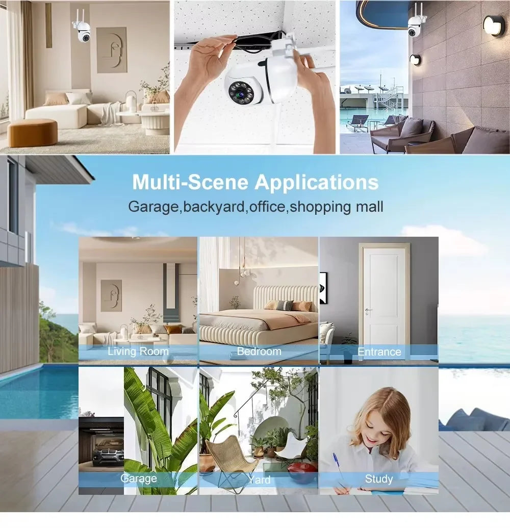 Caméra De Surveillance Wi-Fi PTZ 8MP Avec Zoom 4X
