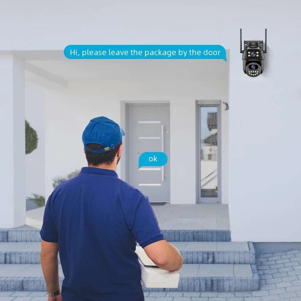 Caméra De Surveillance WiFi 4K 8MP Double Objectif