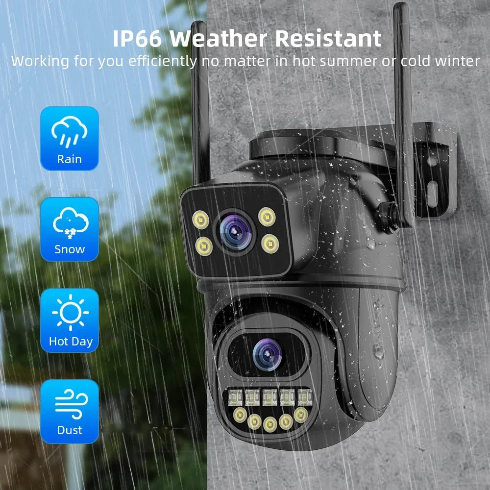 Caméra De Surveillance WiFi 4K 8MP Double Objectif