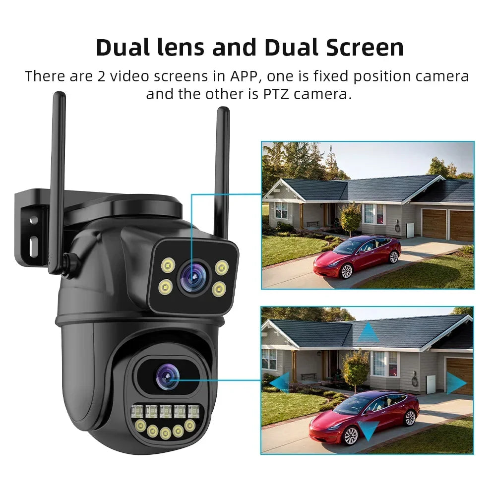 Caméra De Surveillance WiFi 4K 8MP Double Objectif