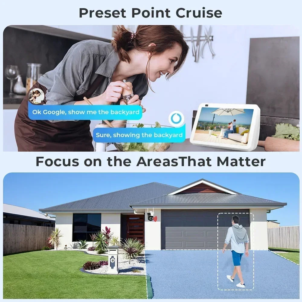 Caméra De Surveillance WiFi 4K 8MP Double Objectif