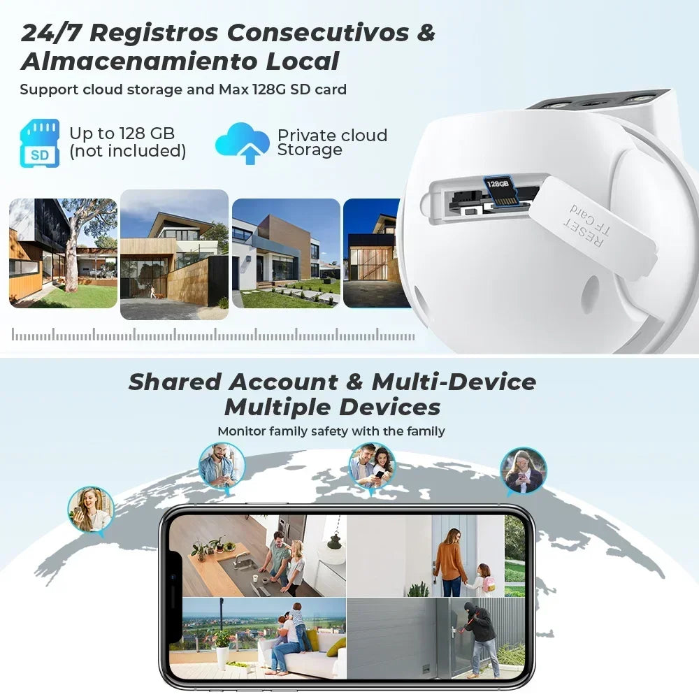 Caméra De Surveillance WiFi 4K 8MP Double Objectif