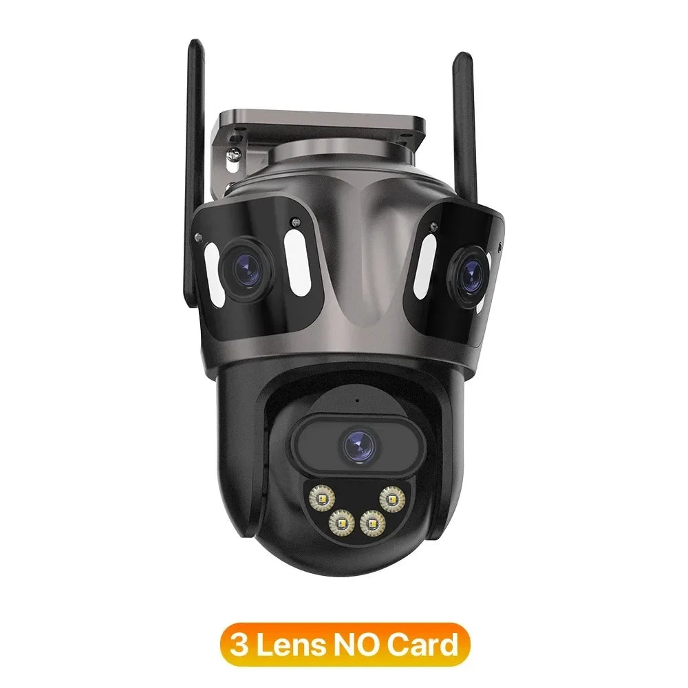 Caméra De Surveillance WiFi 4K À Triple Objectif PTZ