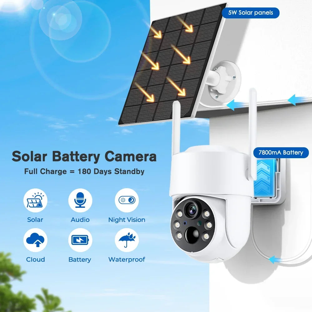 Caméra De Surveillance WiFi Solaire PTZ 4MP