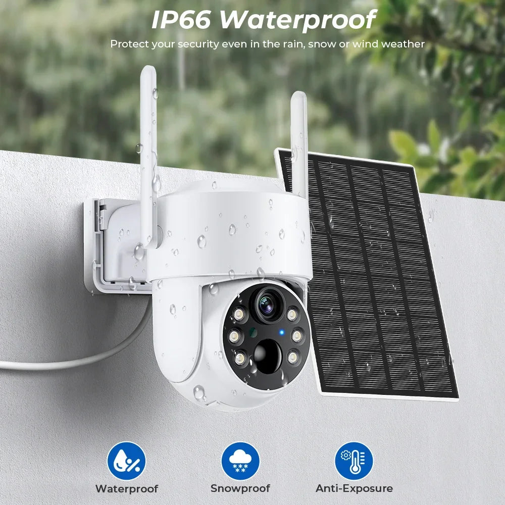 Caméra De Surveillance WiFi Solaire PTZ 4MP