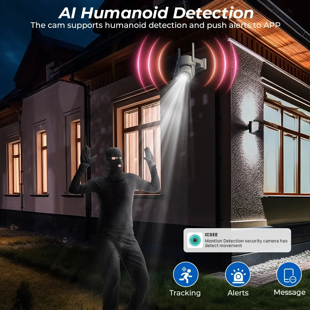 Caméra De Surveillance WiFi Solaire PTZ 4MP
