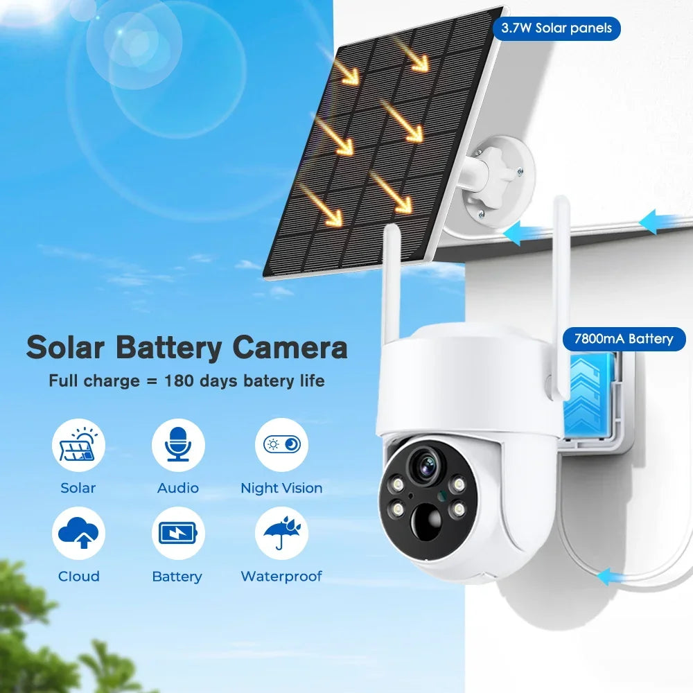 Caméra De Surveillance WiFi Solaire PTZ 4MP