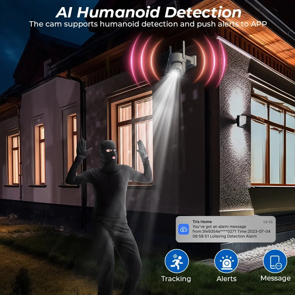 Caméra De Surveillance WiFi Solaire PTZ 4MP