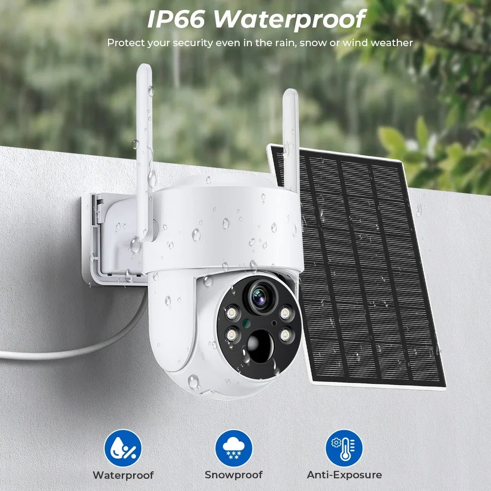 Caméra De Surveillance WiFi Solaire PTZ 4MP