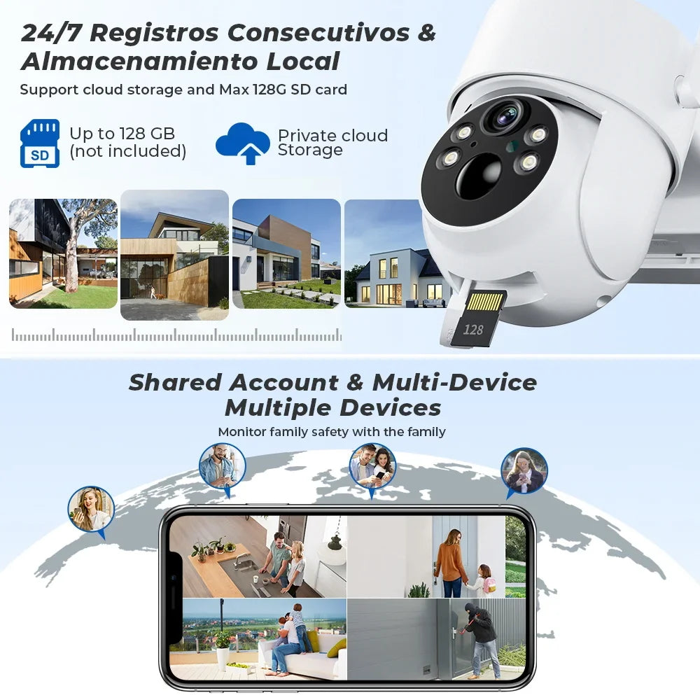 Caméra De Surveillance WiFi Solaire PTZ 4MP
