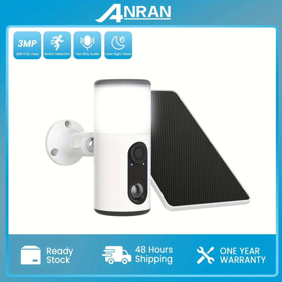 Caméra Extérieure Solaire Wi-Fi Avec Projecteur LED — 1 Blanc, photo 8