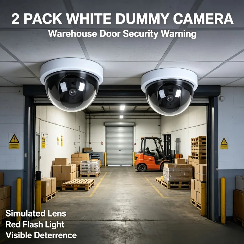 Caméra Factice Blanche avec LED Rouge Clignotante