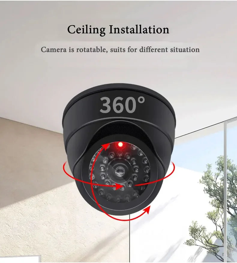 Caméra Factice de Sécurité avec LED Clignotante