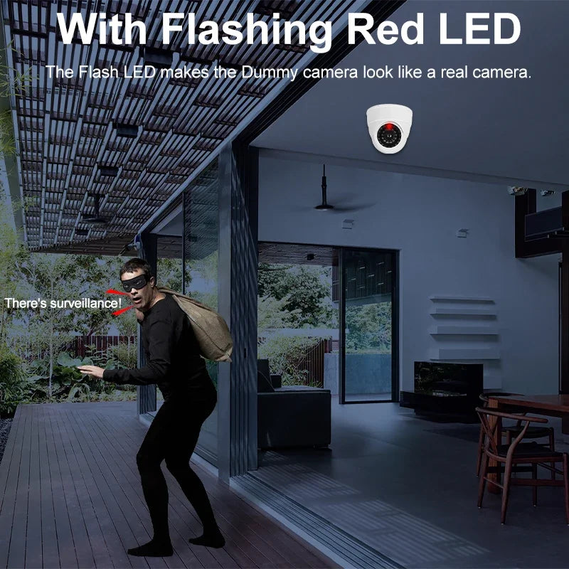 Caméra Factice LED De Sécurité Dôme Réaliste