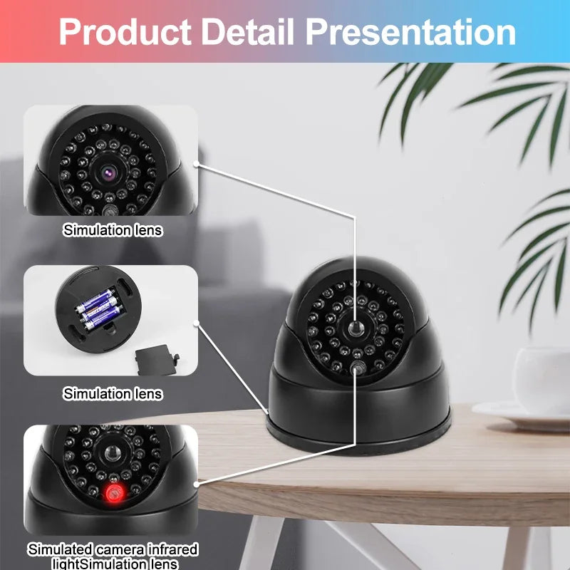 Caméra Factice LED De Sécurité Dôme Réaliste