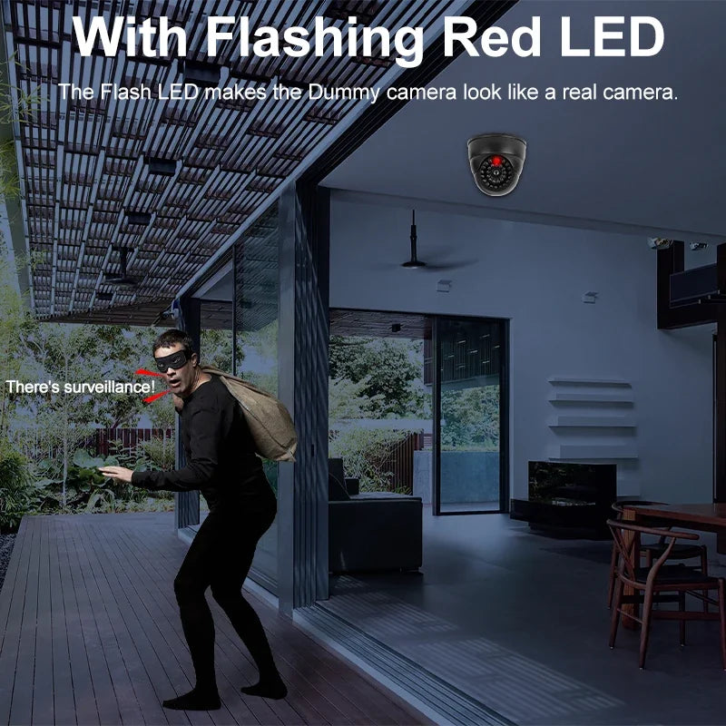 Caméra Factice LED De Sécurité Dôme Réaliste