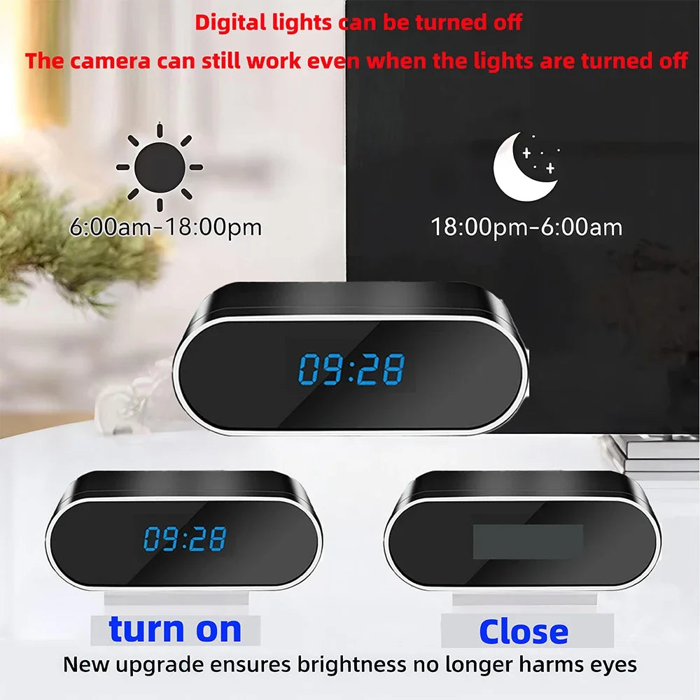 Caméra Horloge Mini Wi-Fi avec Vision Nocturne