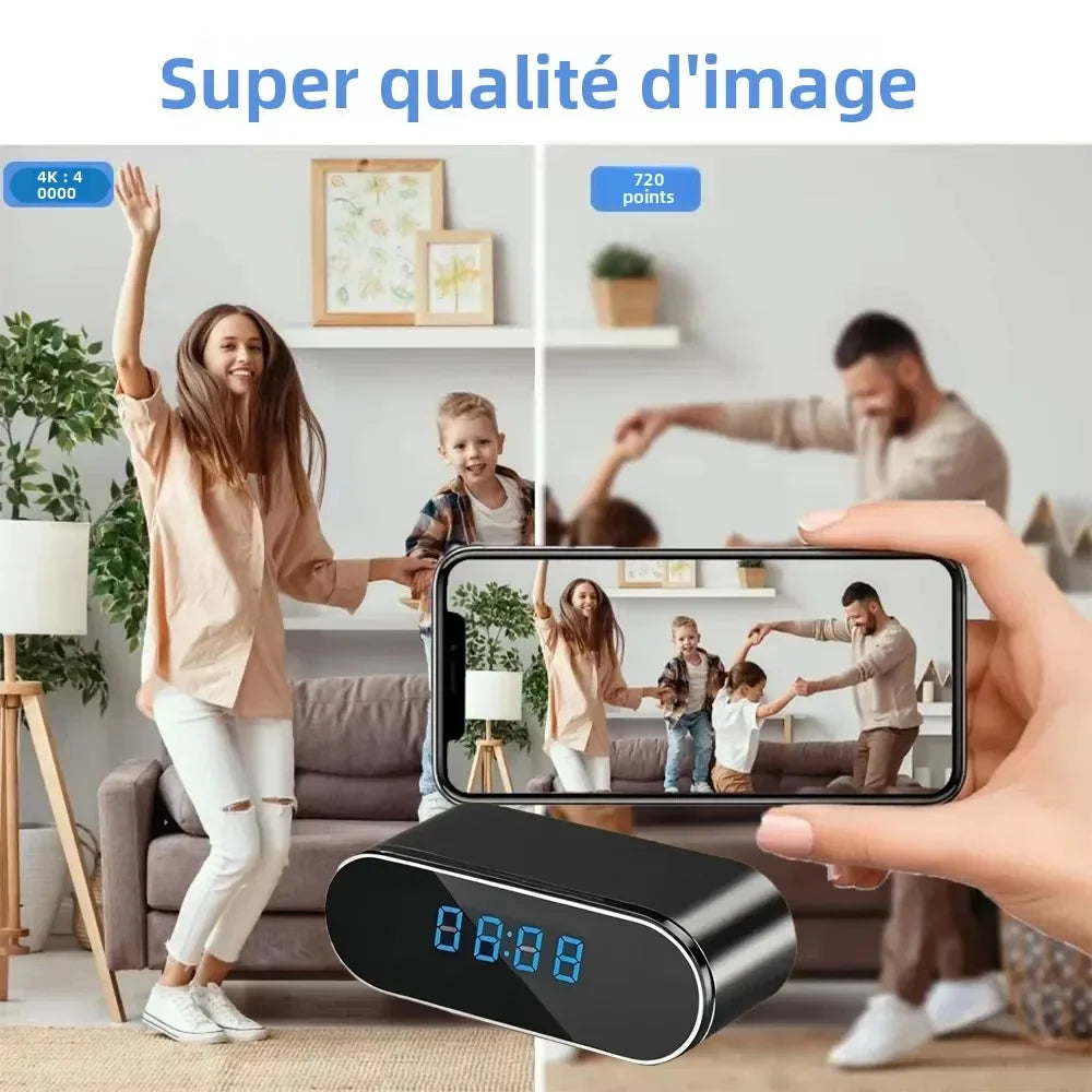 Caméra Horloge WiFi Mini Avec Vision Nocturne