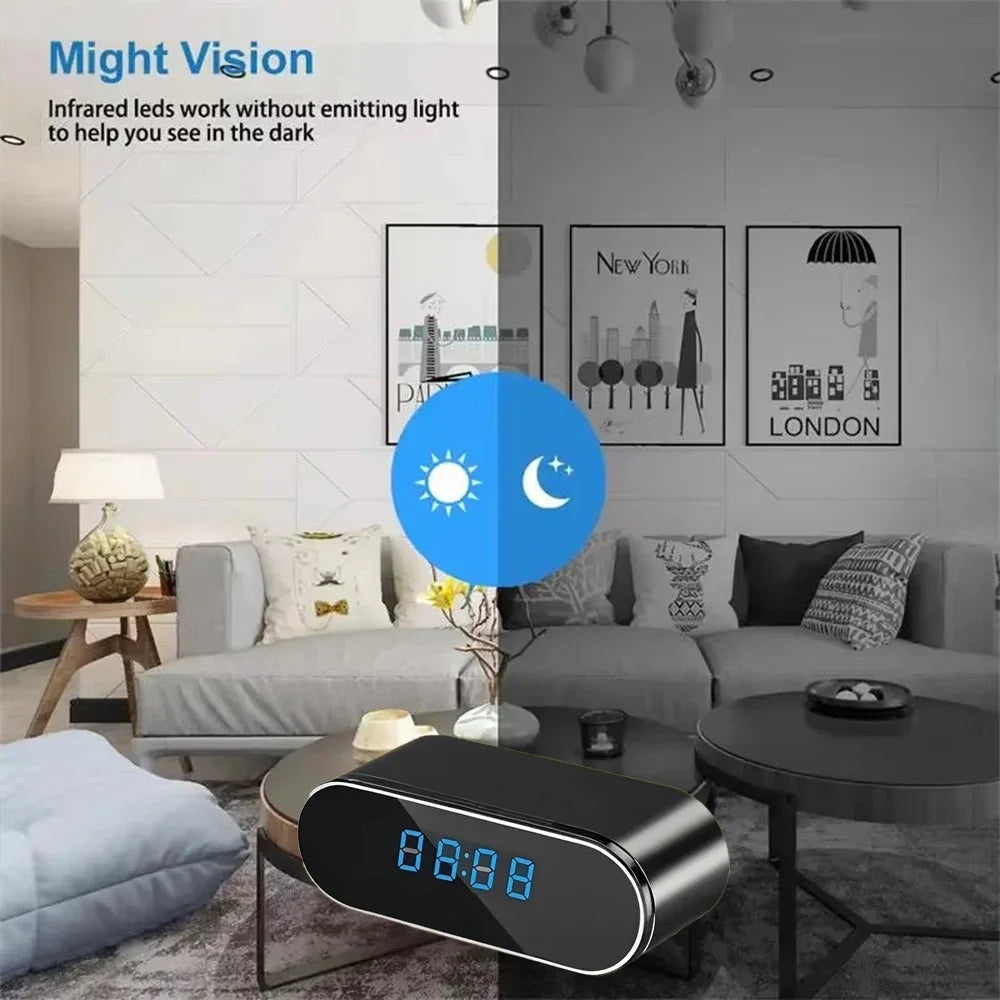 Caméra Horloge WiFi Mini Avec Vision Nocturne