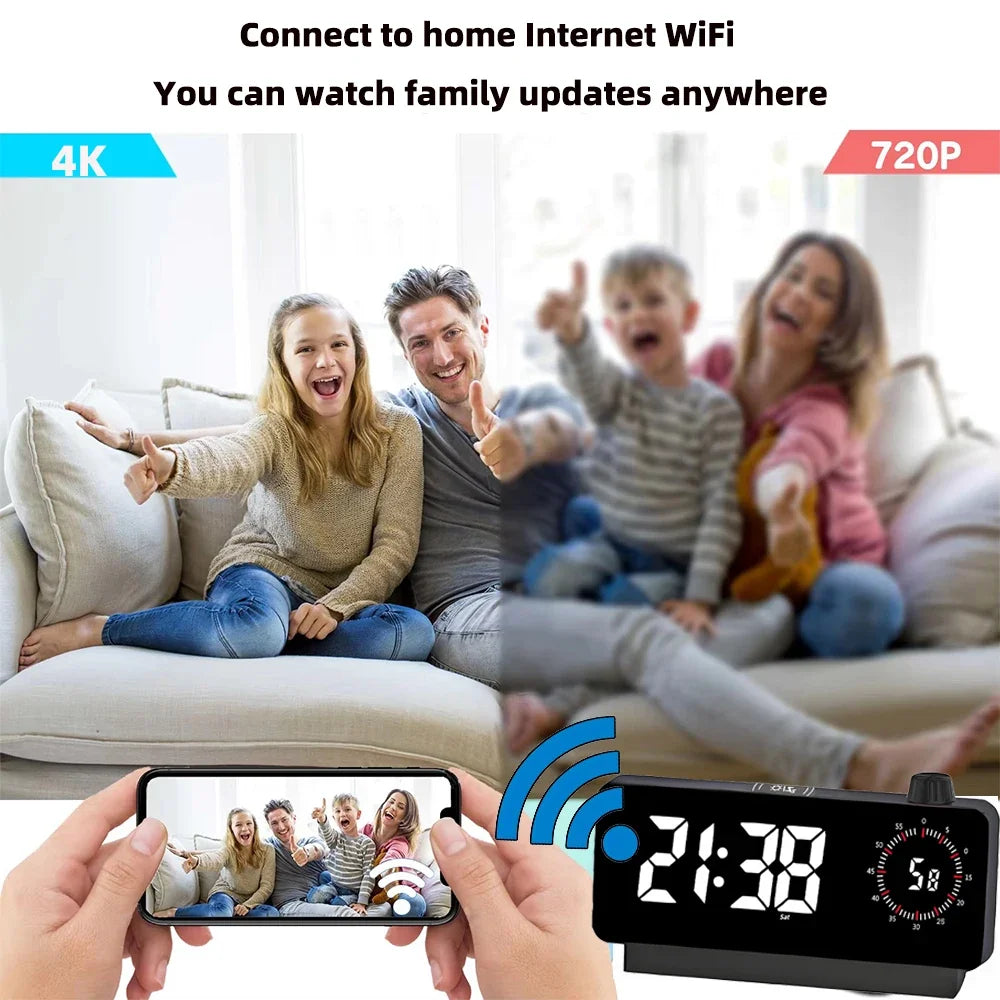 Caméra Horloge WiFi Miniature 1080P avec Détection de Mouvement
