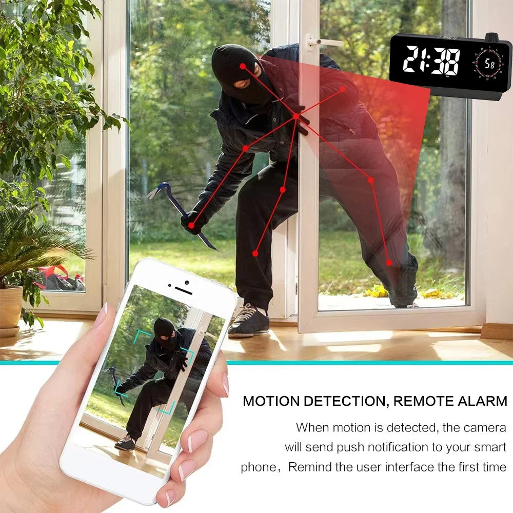 Caméra Horloge WiFi Miniature 1080P avec Détection de Mouvement