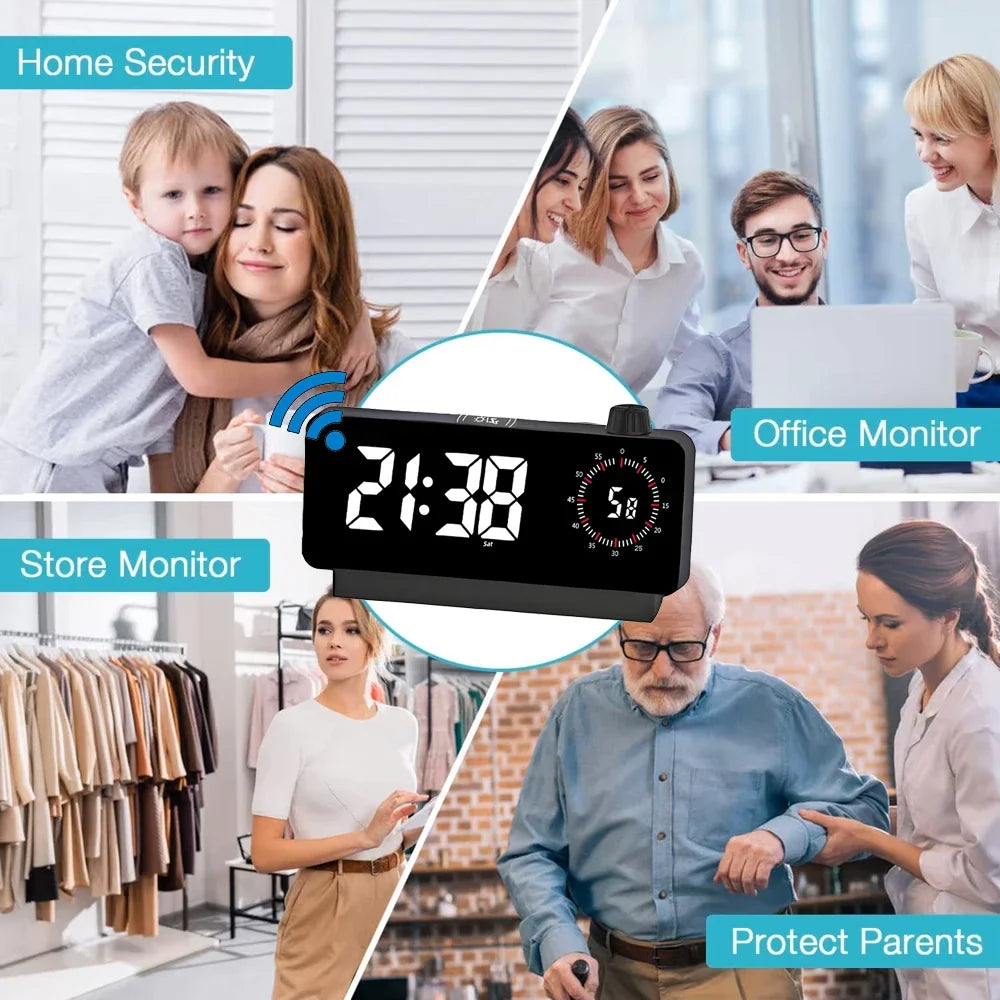 Caméra Horloge WiFi Miniature 1080P avec Détection de Mouvement