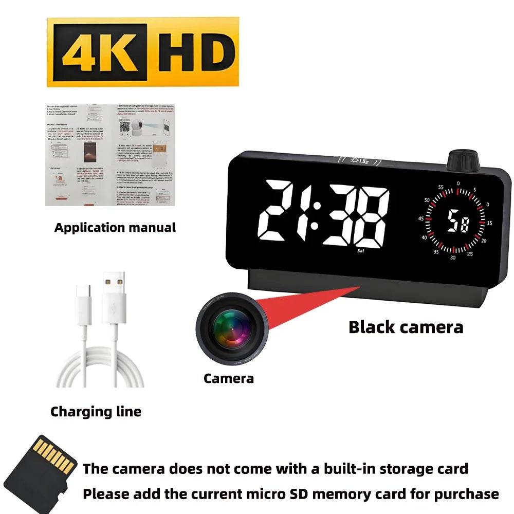Caméra Horloge WiFi Miniature 1080P avec Détection de Mouvement
