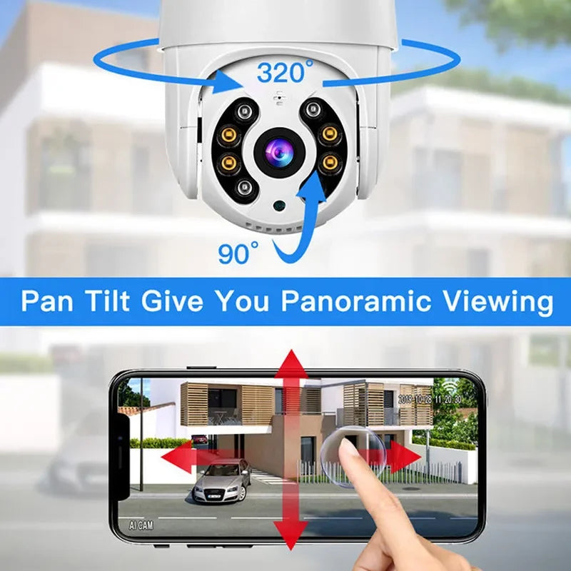 Caméra IP Extérieure PTZ 4K Vision Nocturne Couleur