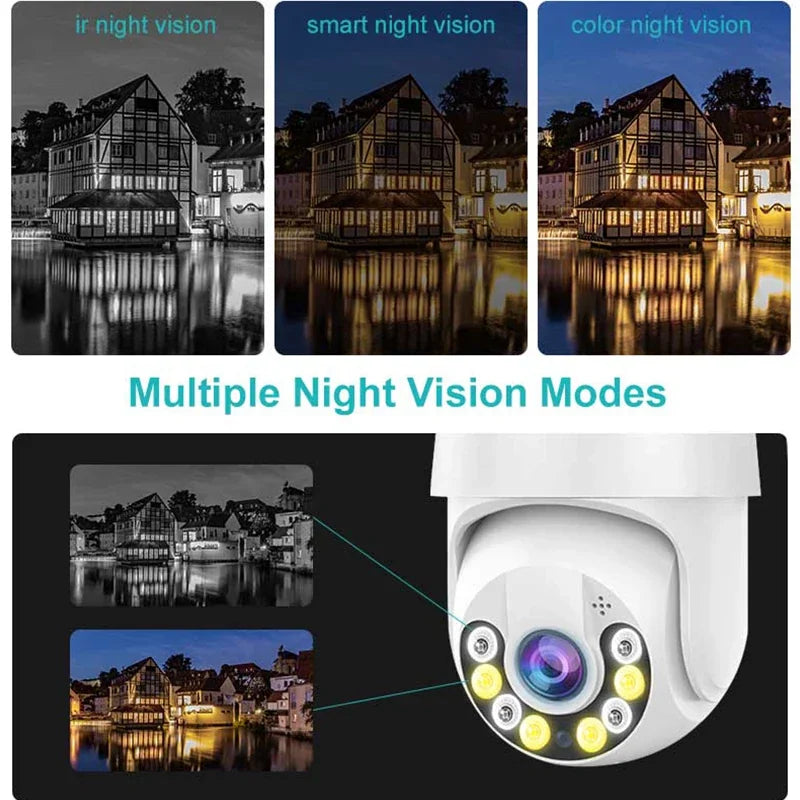 Caméra IP Extérieure PTZ 4K Vision Nocturne Couleur