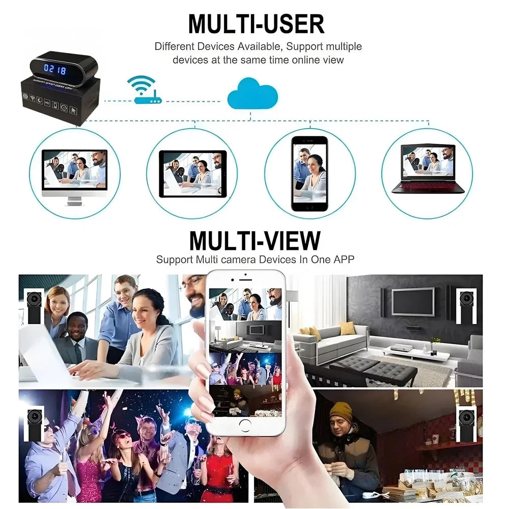 Caméra Mini WiFi Avec Vision Nocturne Et Détection