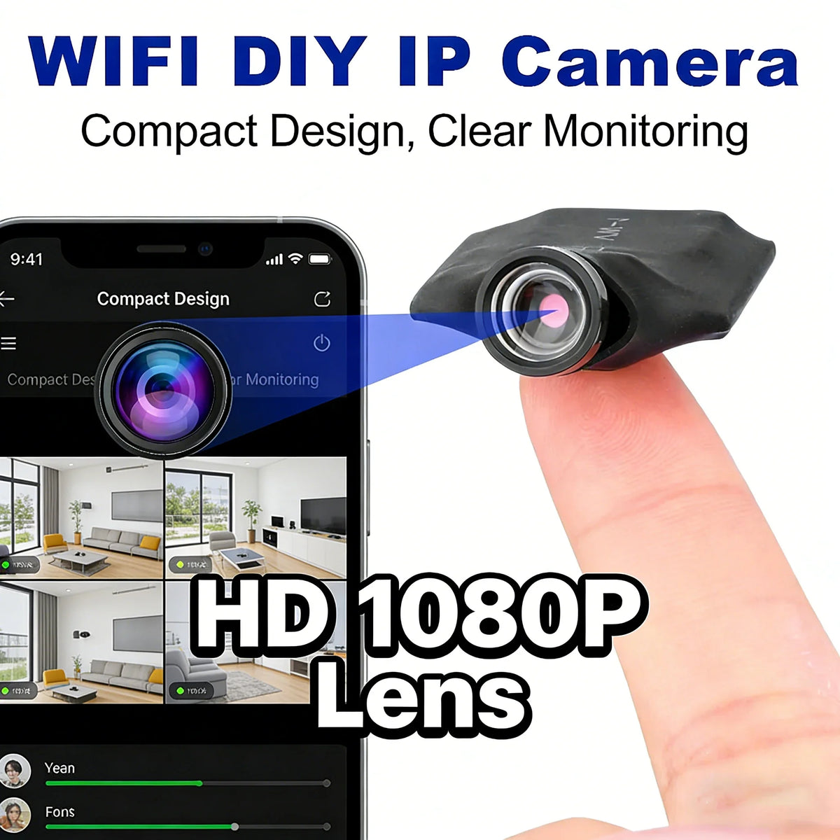 Caméra Miniature WiFi 1080P avec Détection de Mouvement