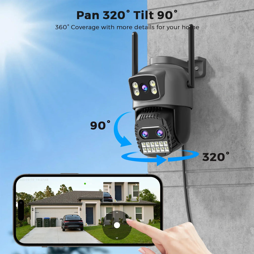 Caméra PTZ Extérieure Wi-Fi Double Écran 15MP