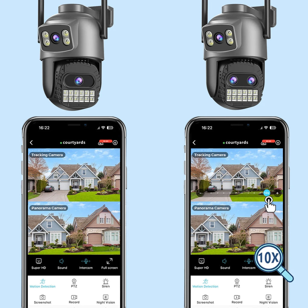 Caméra PTZ Extérieure Wi-Fi Double Écran 15MP