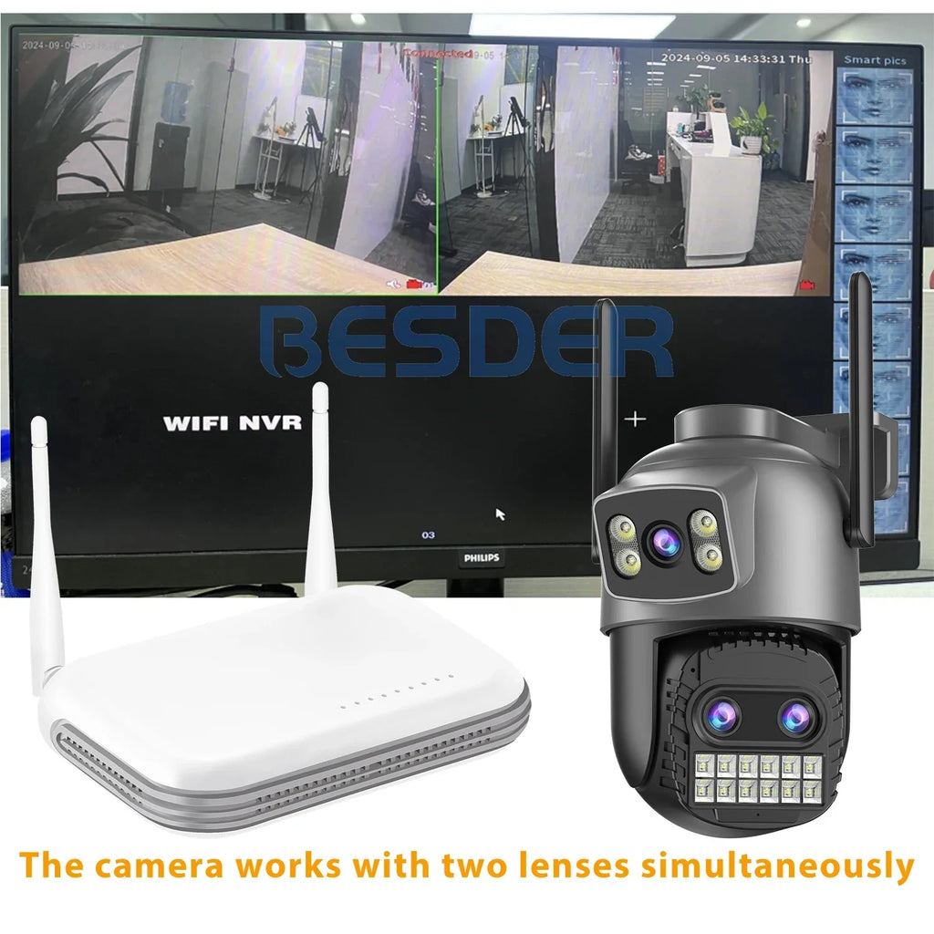 Caméra PTZ Extérieure Wi-Fi Double Écran 15MP