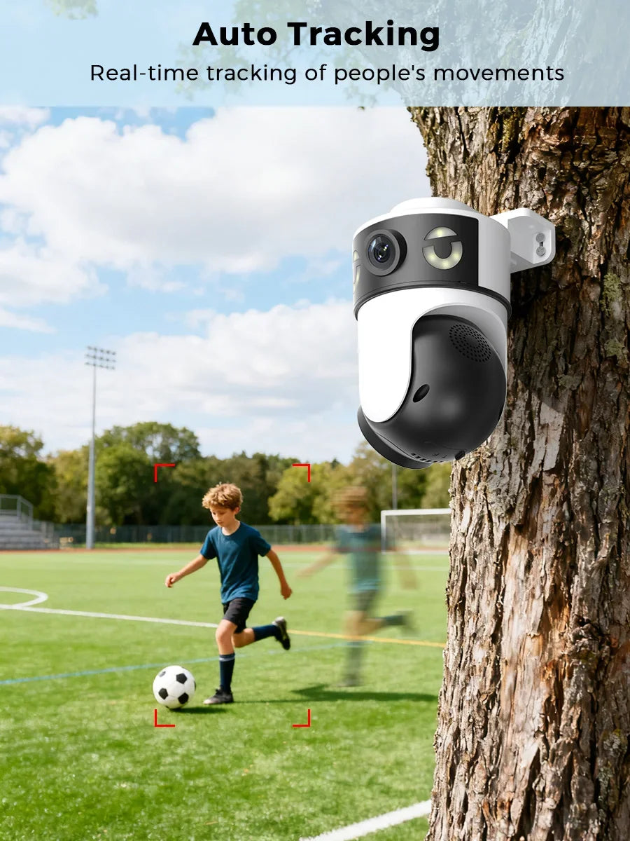 Caméra PTZ Wi-Fi à Double Objectif avec Vision Nocturne