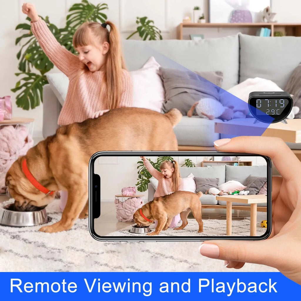Caméra Réveil Connectée 4K avec Charge Sans Fil