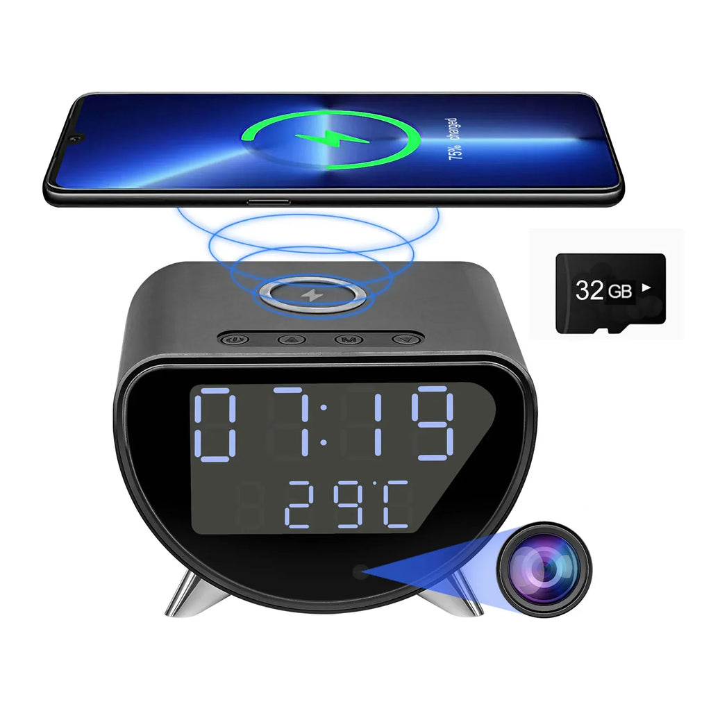 Caméra Réveil Connectée 4K avec Charge Sans Fil