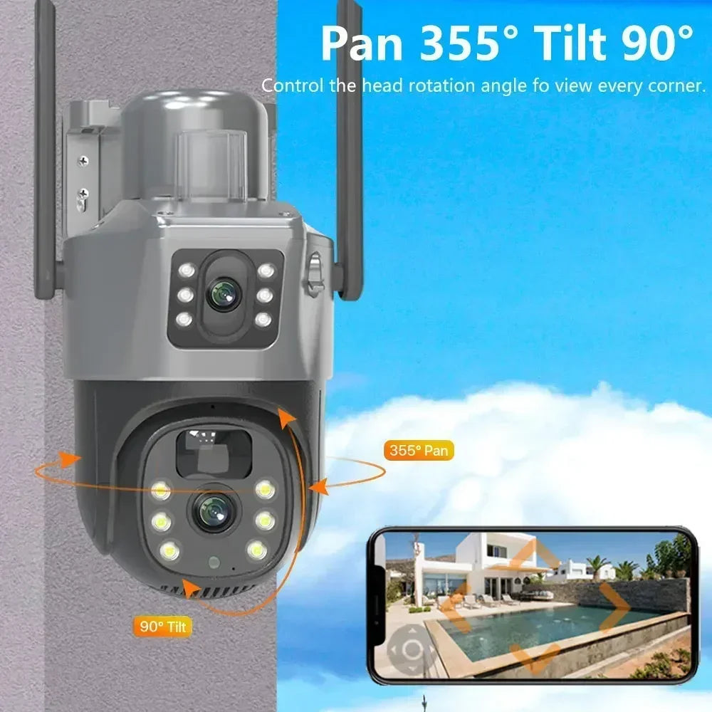 Caméra Solaire 4G Double Objectif avec Détection PIR